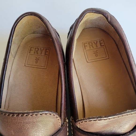 Frye men's brush leather Penny loafers size 7.5 - Picture 13 of 16